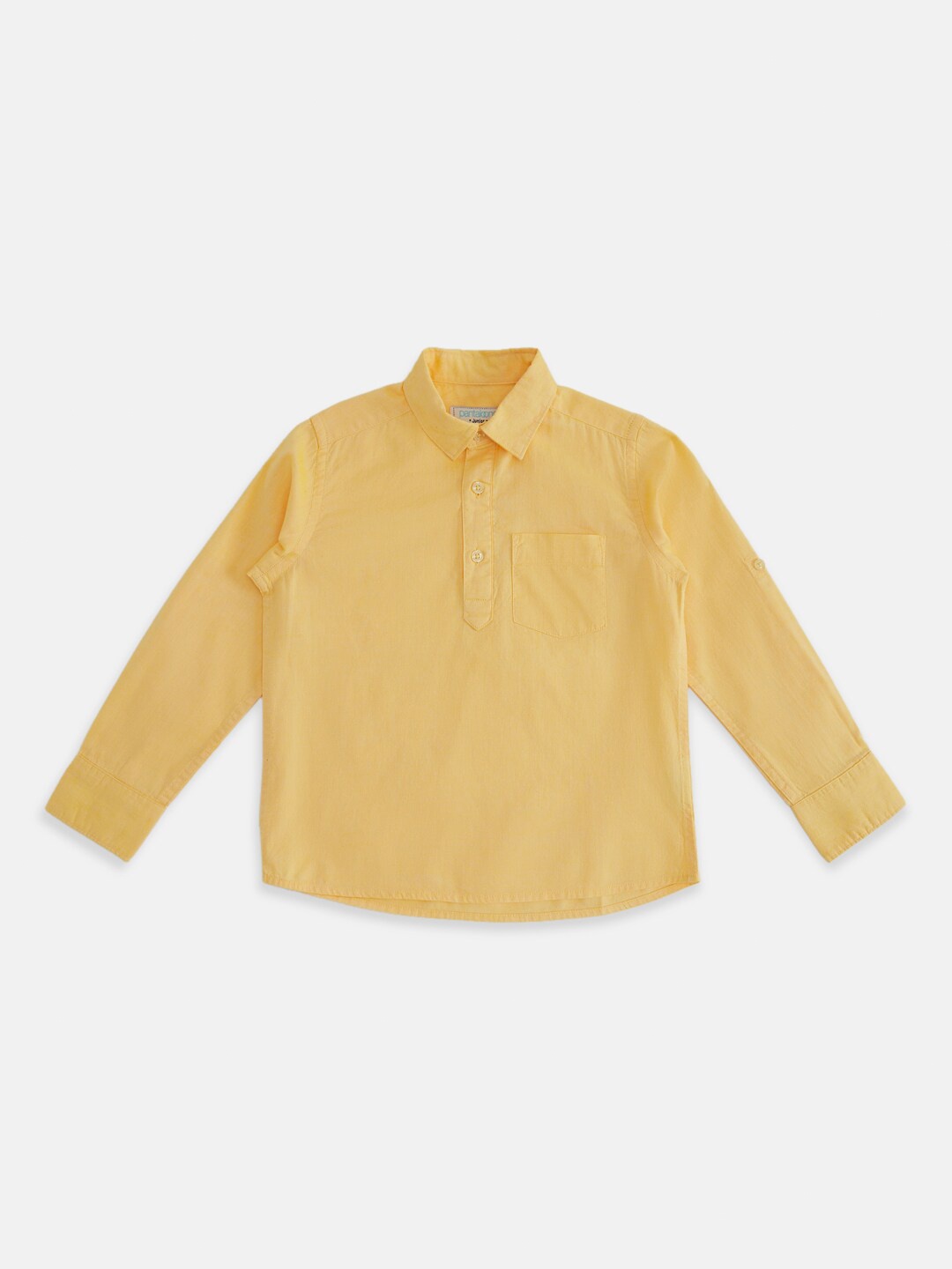 

Pantaloons Junior Boys Spread Collar Cotton Casual Shirt, Yellow