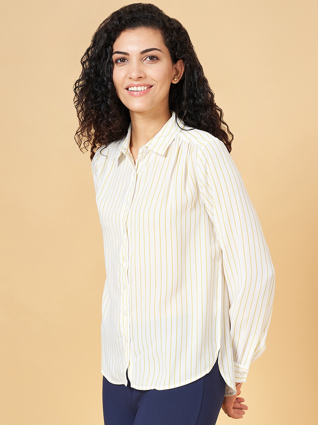 

Annabelle by Pantaloons Striped Formal Shirt, White
