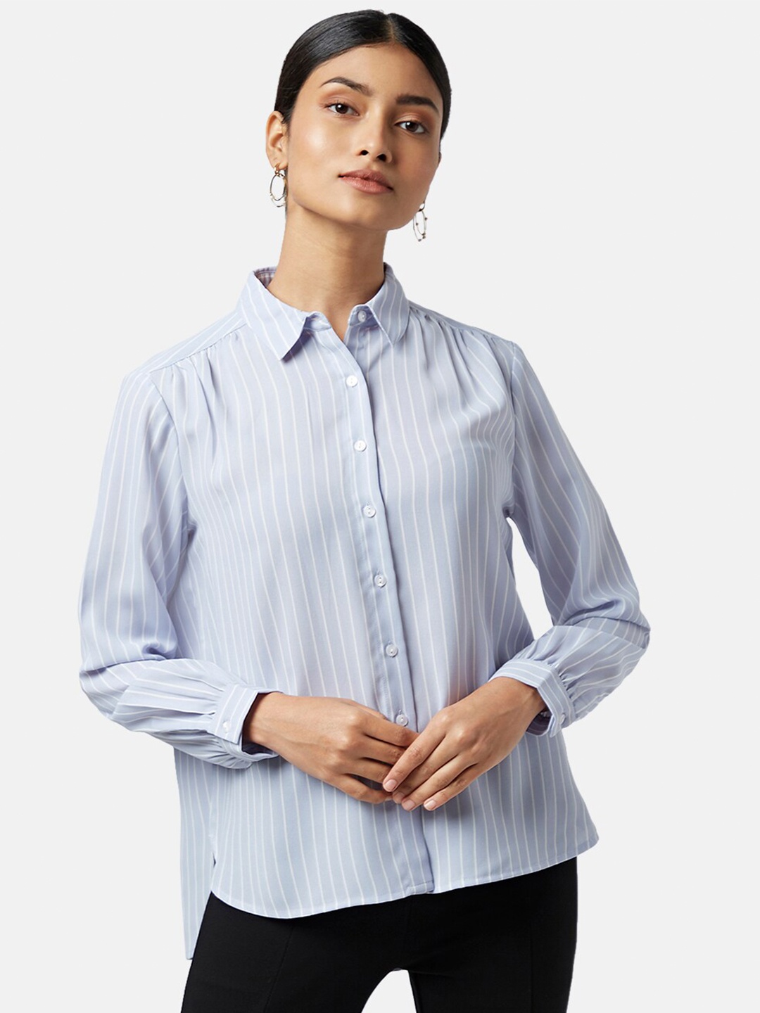 

Annabelle by Pantaloons Striped Casual Shirt, Blue