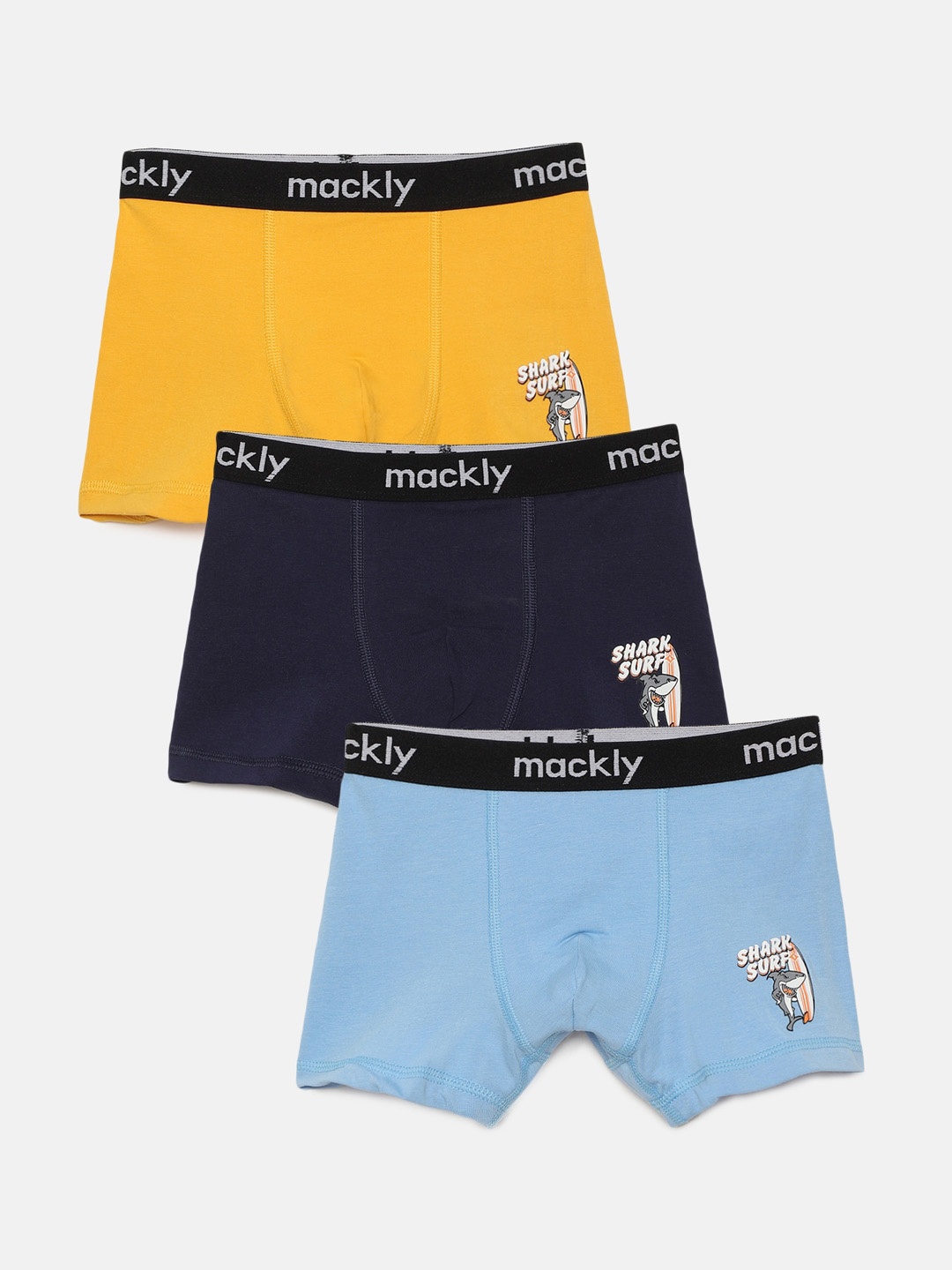 

mackly Boys Pack Of 3 Outer Elastic Mid-Rise Boxers, Orange