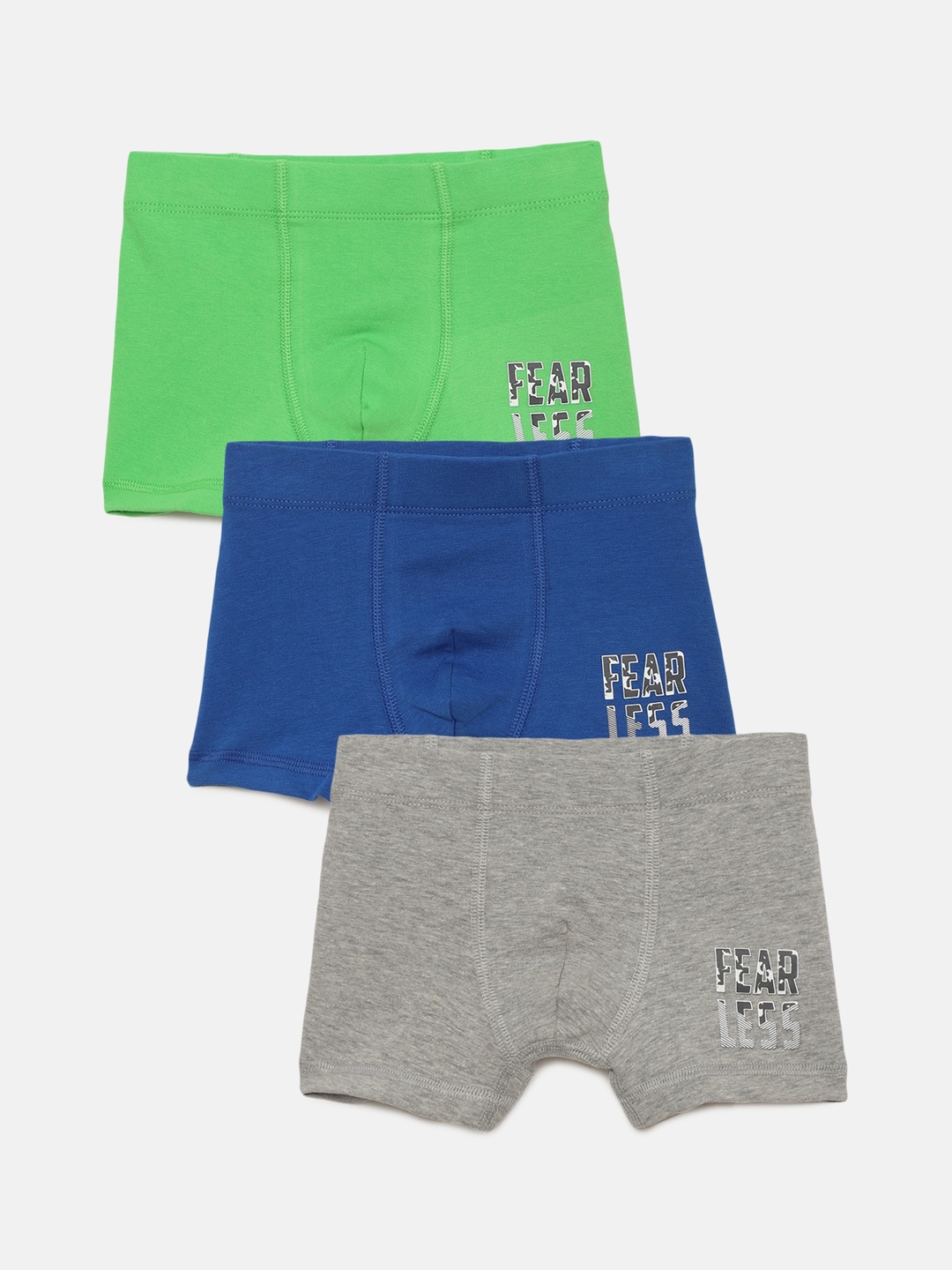 

mackly Boys Pack Of 3 Inner Elastic Mid-Rise Boxers, Green