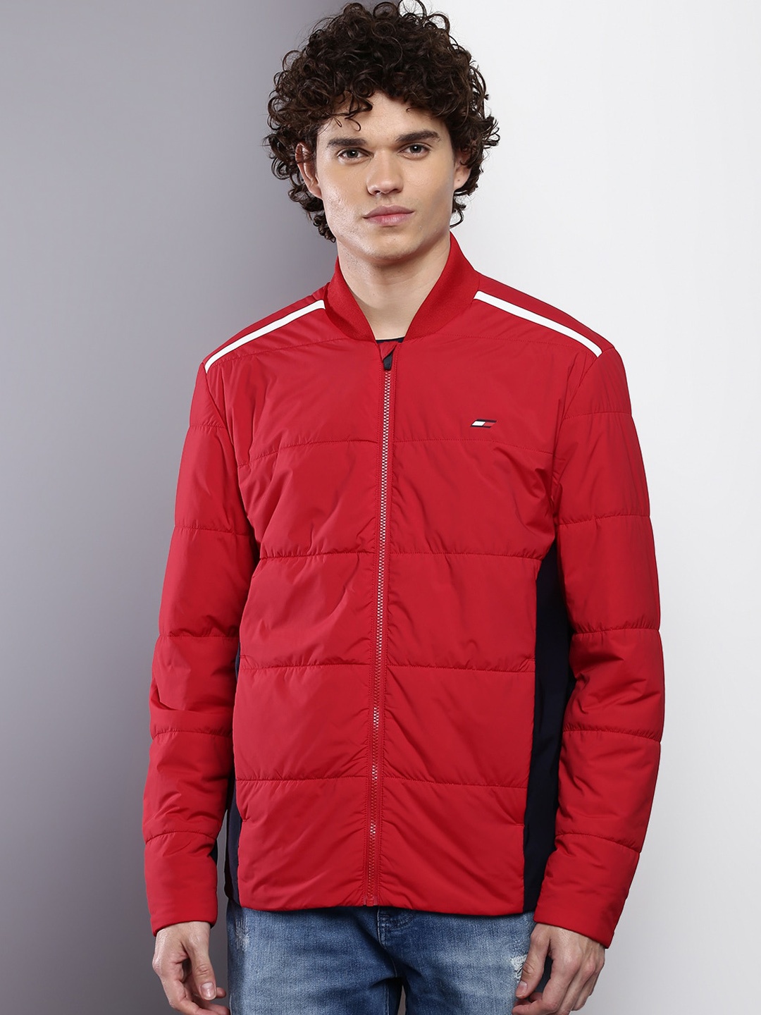 

Tommy Hilfiger Mandarin Collar Padded Jacket, Red