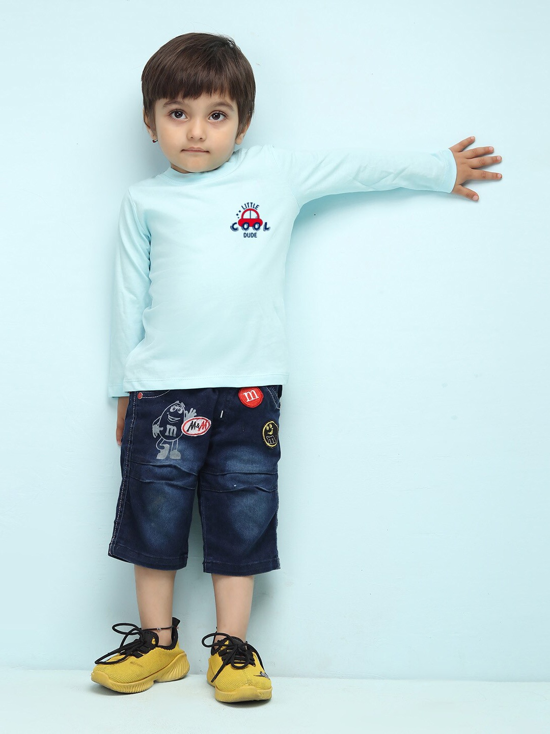 

NUSYL infants Kids Long Sleeves Pure Cotton T-shirt, Turquoise blue