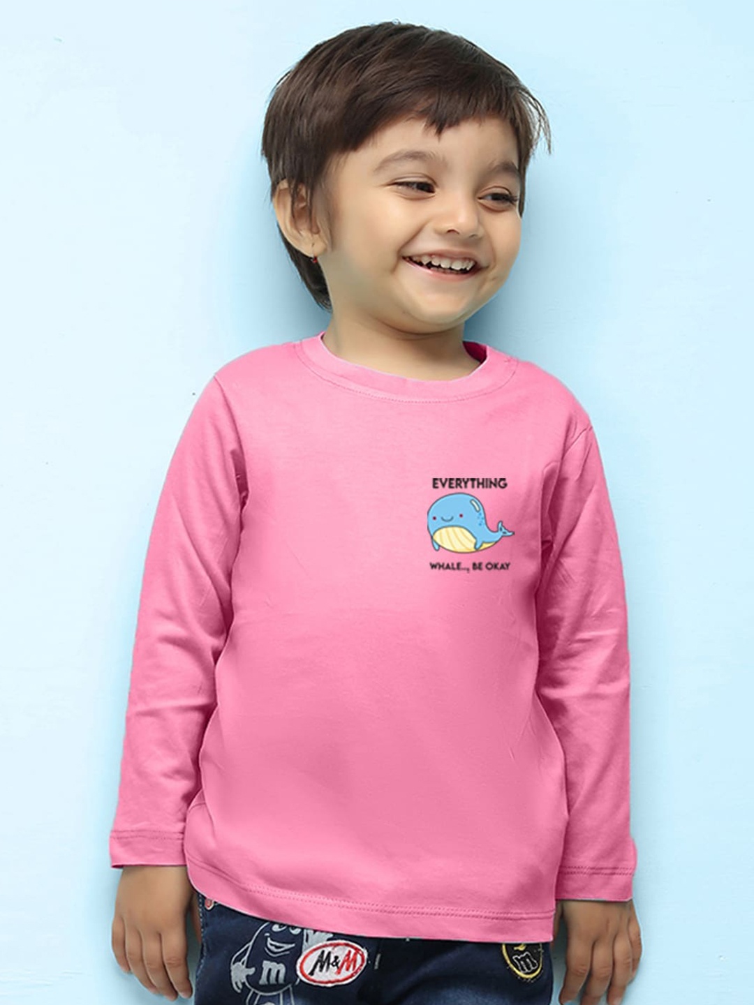 

NUSYL Kids Graphic Printed Pure Cotton T-shirt, Pink