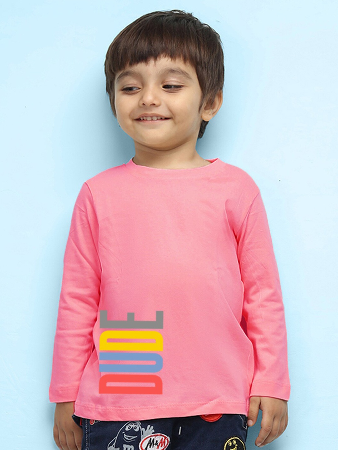 

NUSYL Kids Typography Printed Pure Cotton T-shirt, Pink