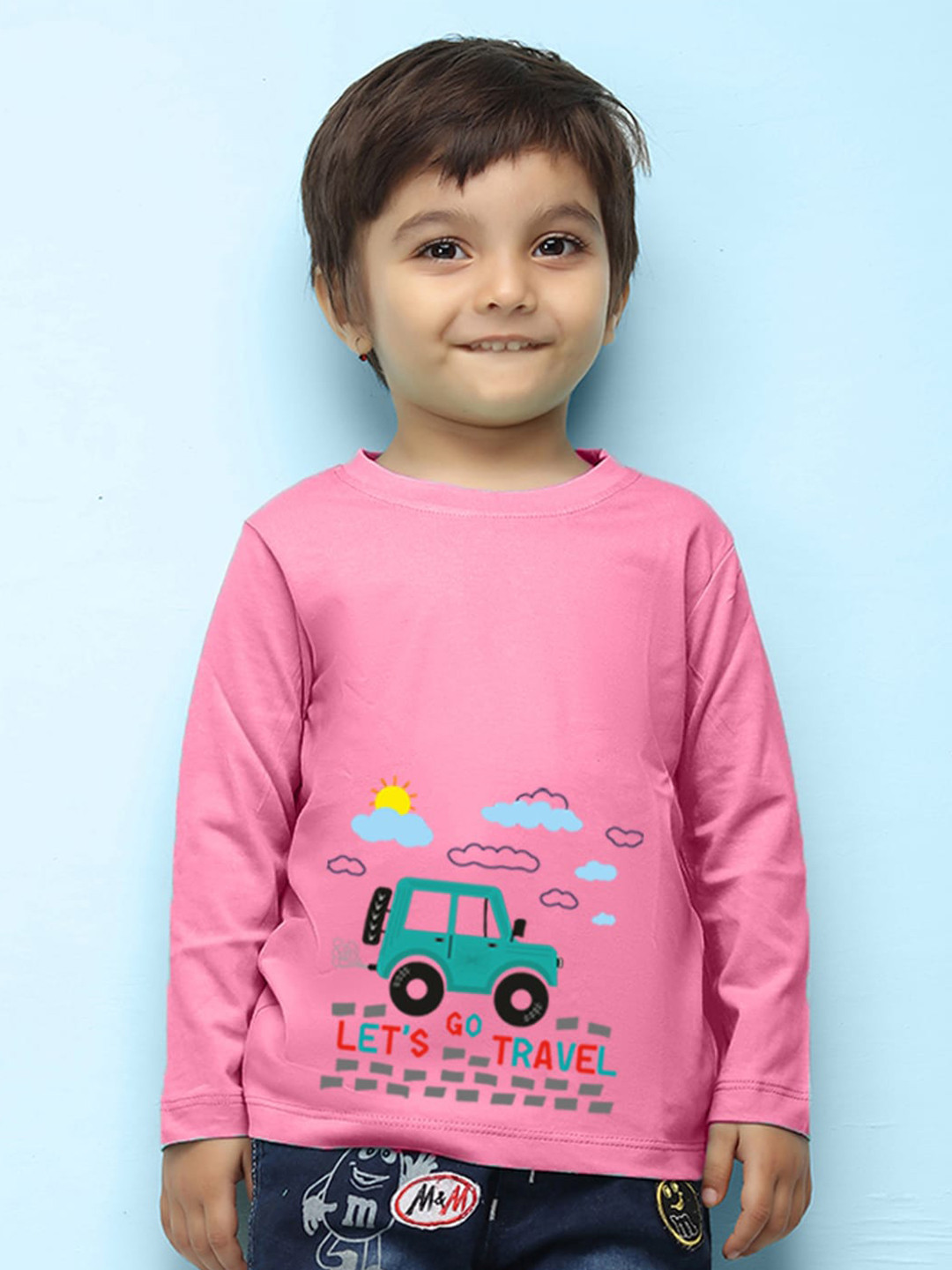 

NUSYL infants Kids Graphic Printed Pure Cotton T-shirt, Pink