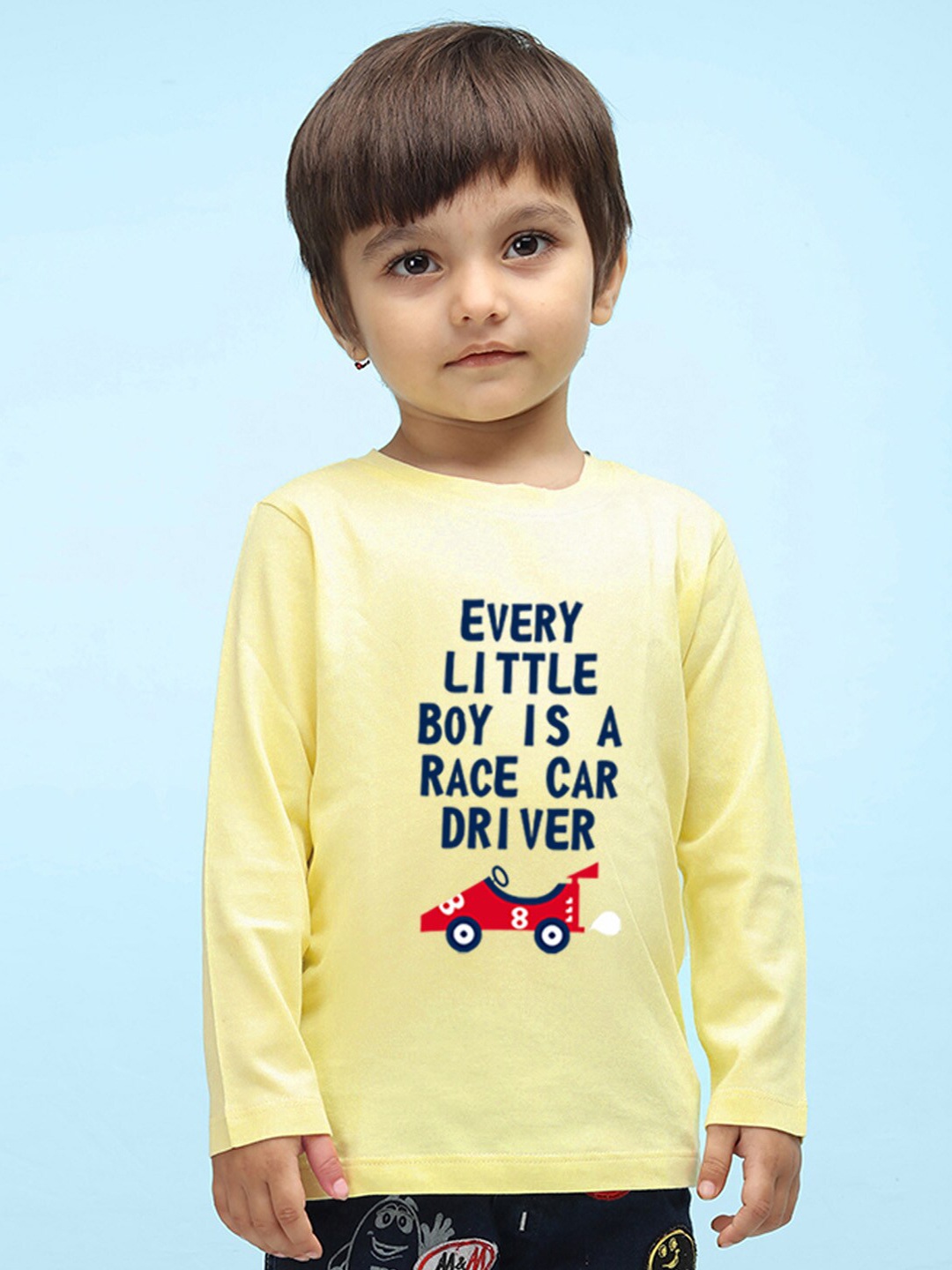 

NUSYL Kids Typography Printed Pure Cotton T-shirt, Yellow