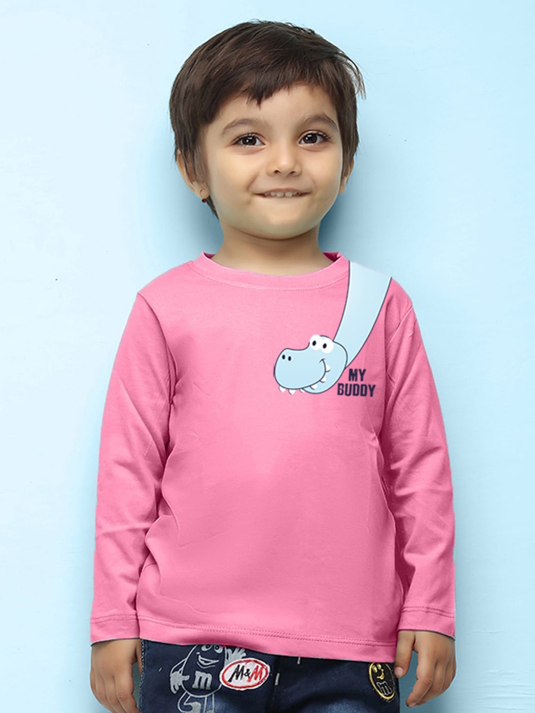 

NUSYL infants Kids Graphic Printed Pure Cotton T-shirt, Pink