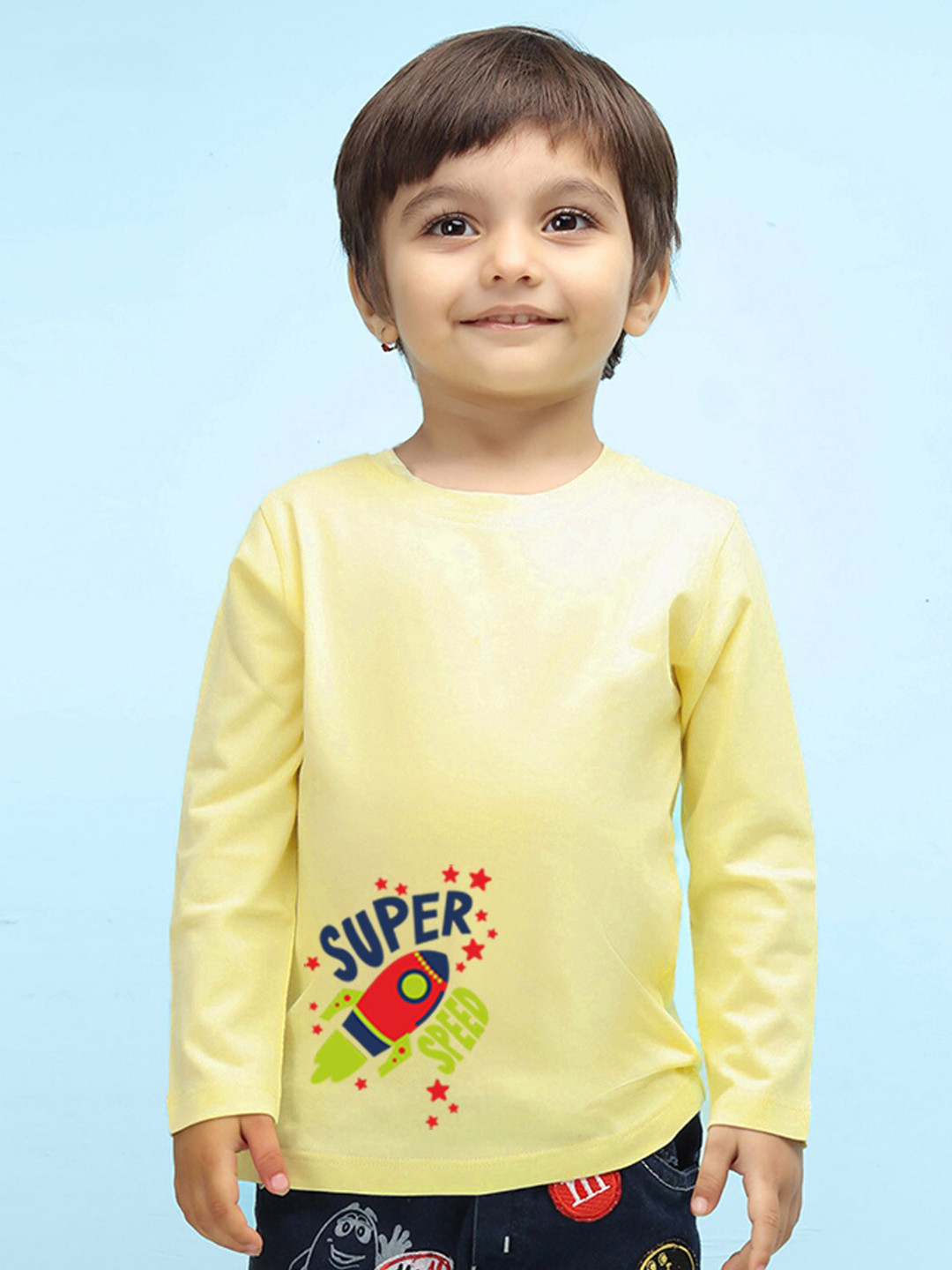 

NUSYL Boys Graphic Printed Pure Cotton T-shirt, Yellow