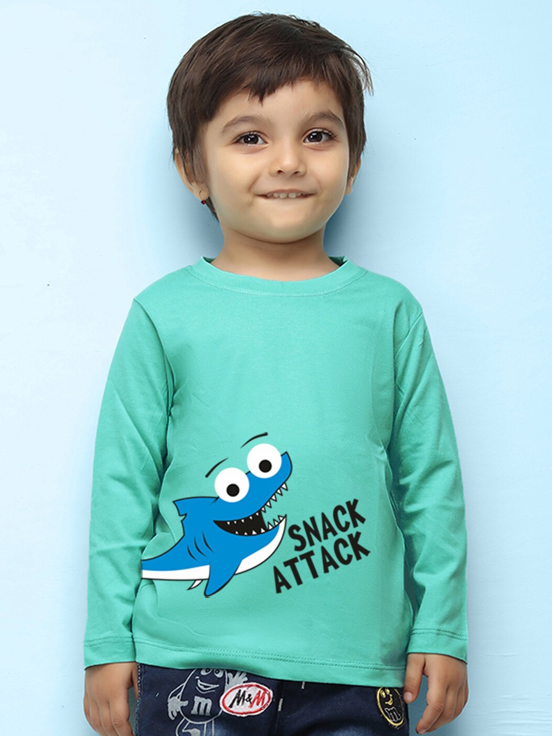 

NUSYL Kids Graphic Printed Pure Cotton T-shirt, Green