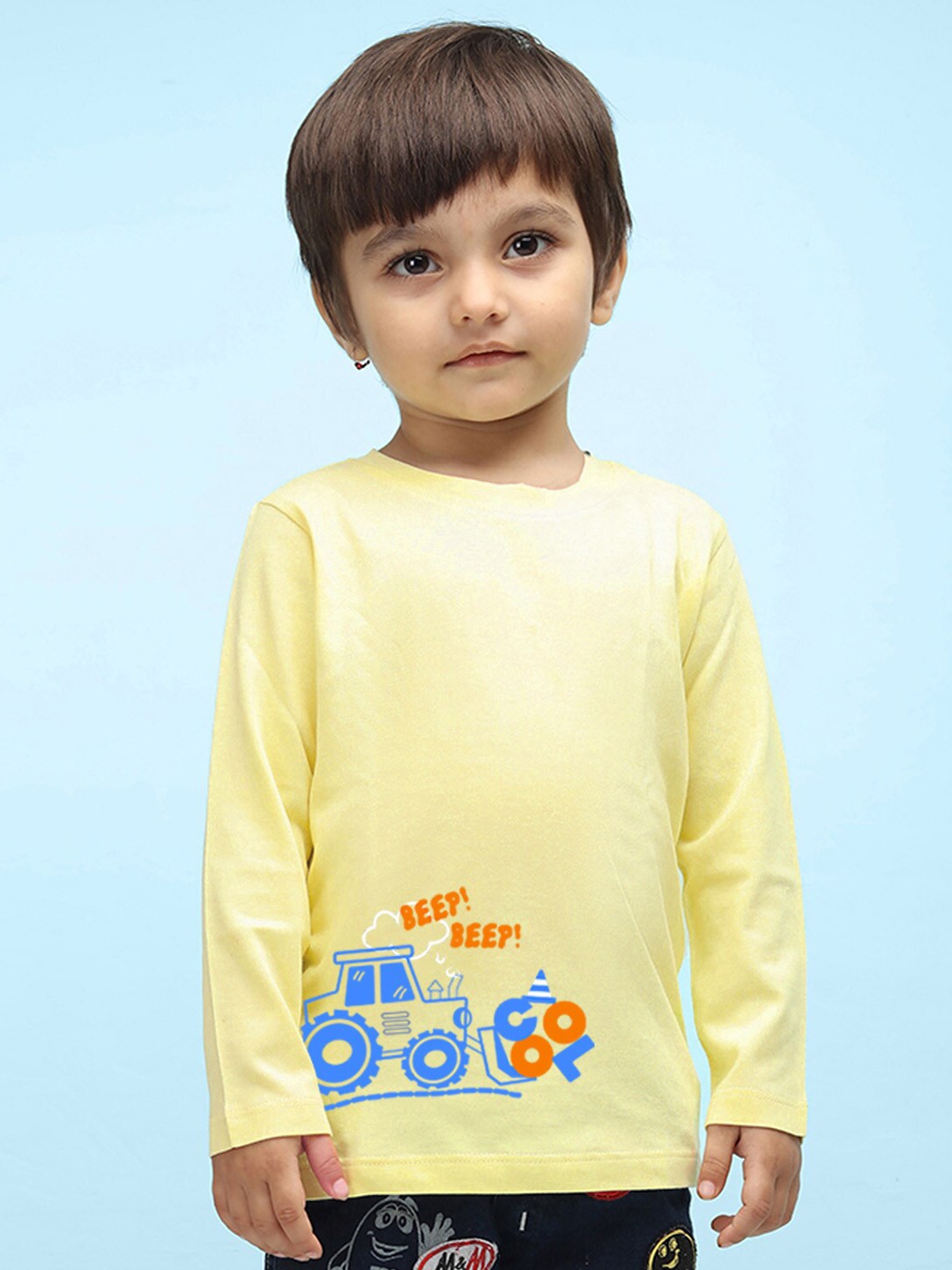 NUSYL Kids Graphic Placement Printed Pure Cotton T-shirt, Yellow