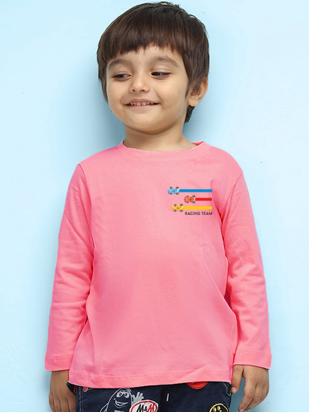 

NUSYL Boys Graphic Printed Pure Cotton T-shirt, Pink