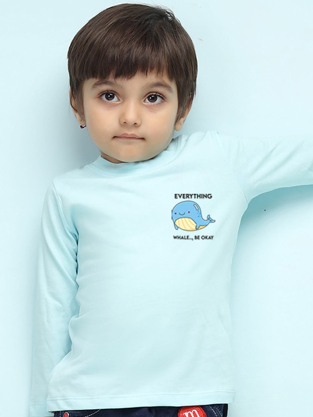 

NUSYL Kids Graphic Printed Pure Cotton T-shirt, Blue
