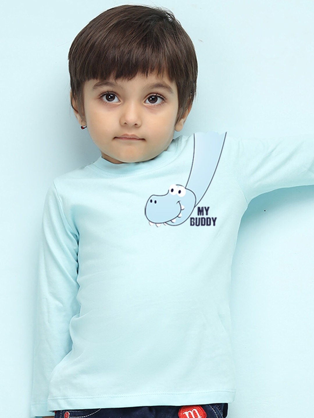 

NUSYL Kids Graphic Printed Pure Cotton T-shirt, Blue