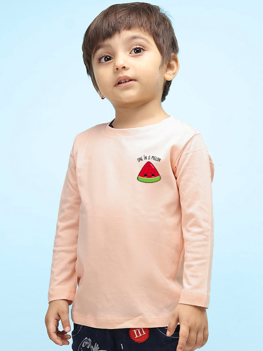 

NUSYL Kids Long Sleeves Pure Cotton T-shirt, Peach