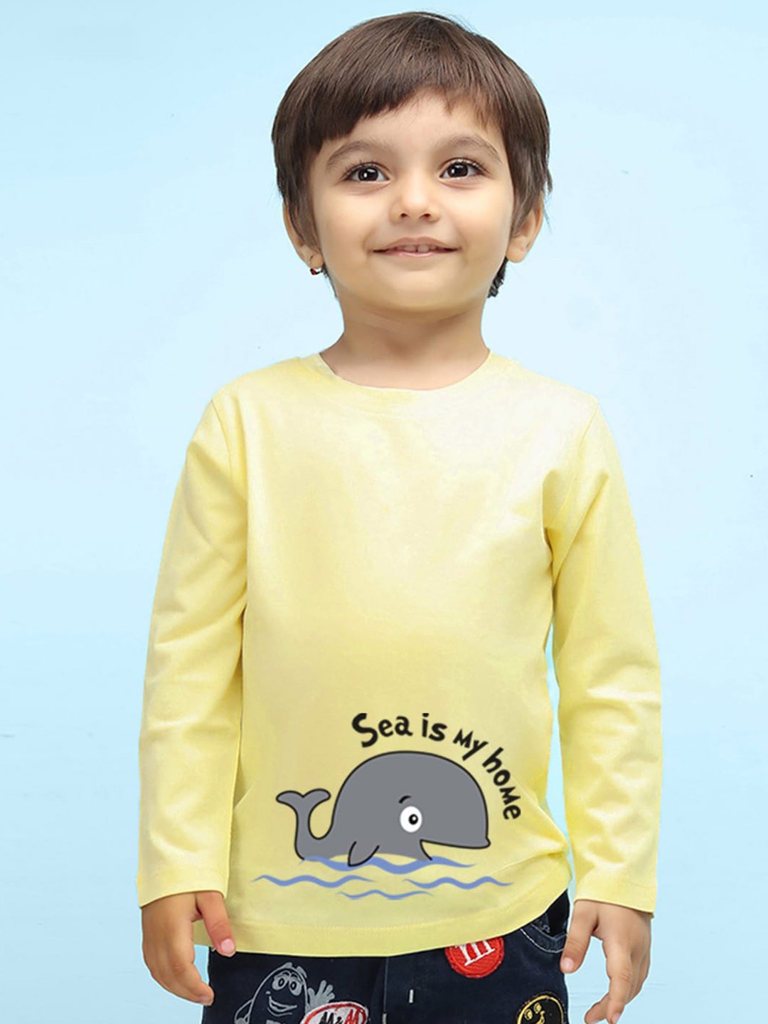 

NUSYL Boys Graphic Printed Pure Cotton T-shirt, Yellow