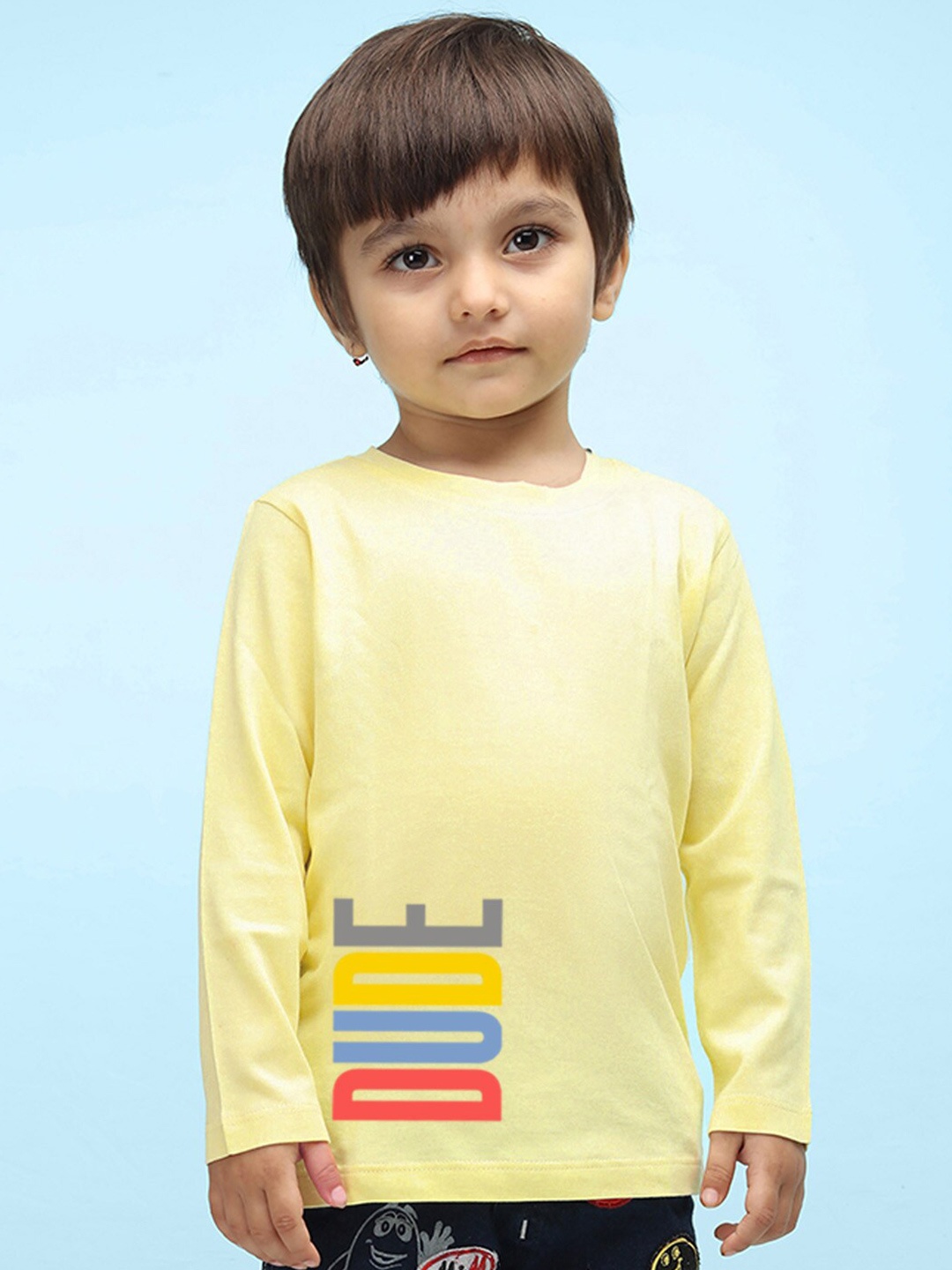 

NUSYL Boys Typography Printed Pure Cotton T-shirt, Yellow