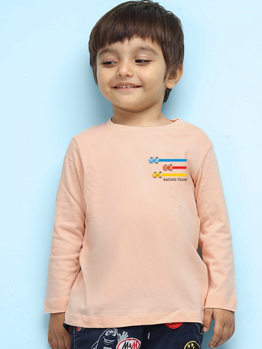 

NUSYL Boys Pure Cotton T-shirt, Peach