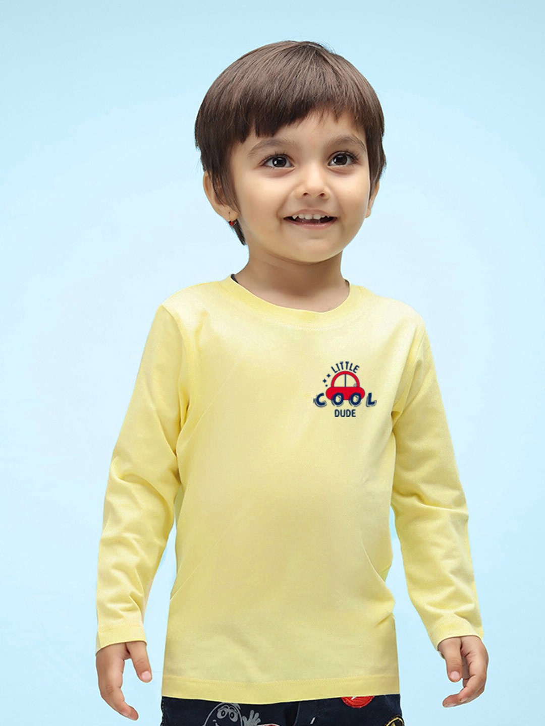 

NUSYL Kids Yellow High Neck Pure Cotton Outdoor T-shirt
