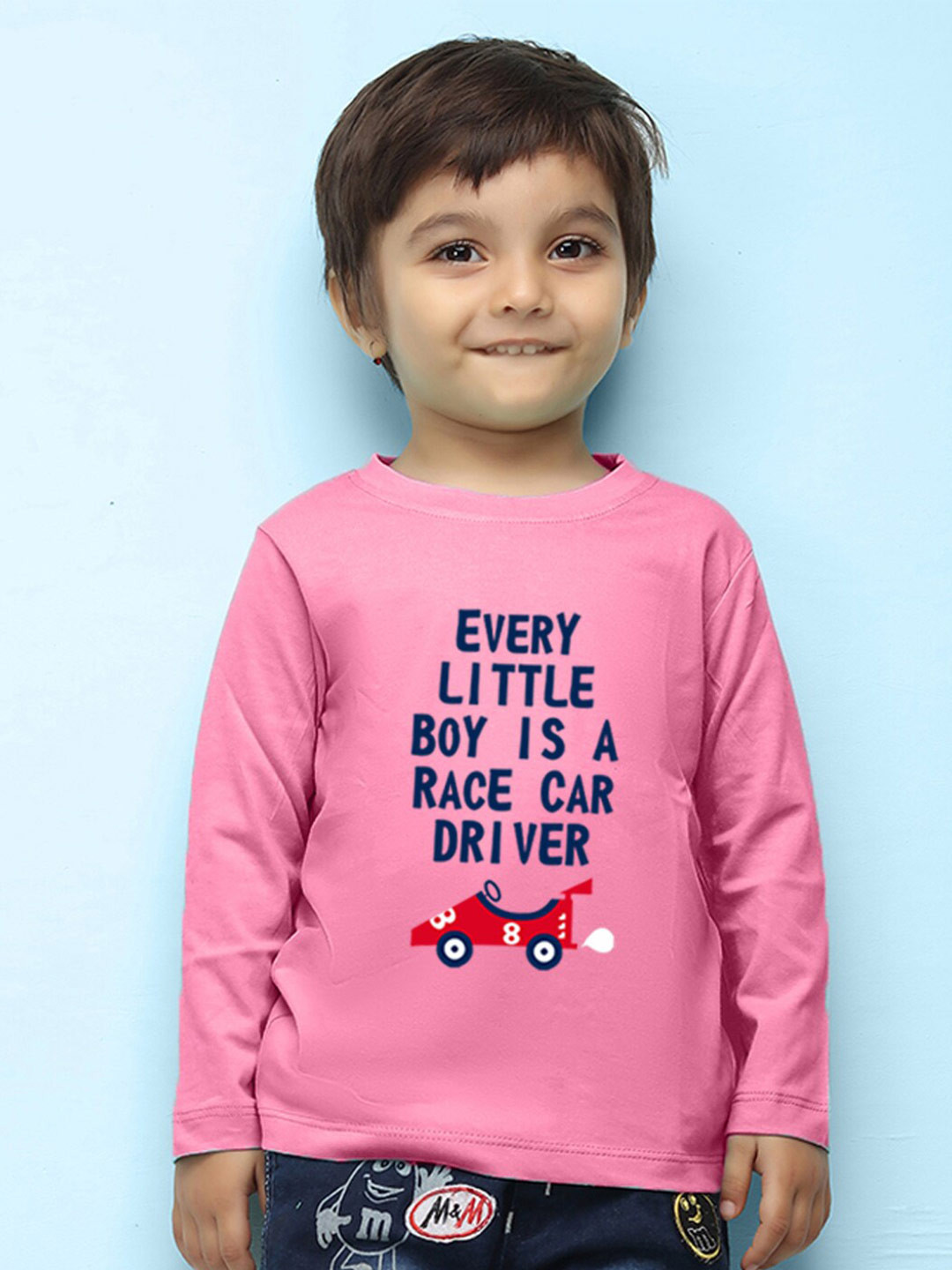 

NUSYL Kids Pink Typography Printed Pure Cotton Outdoor T-shirt