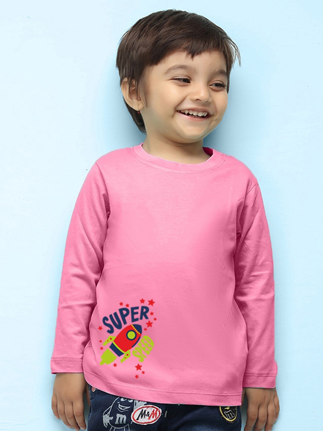 

NUSYL Kids Pink Pure Cotton Applique Outdoor T-shirt