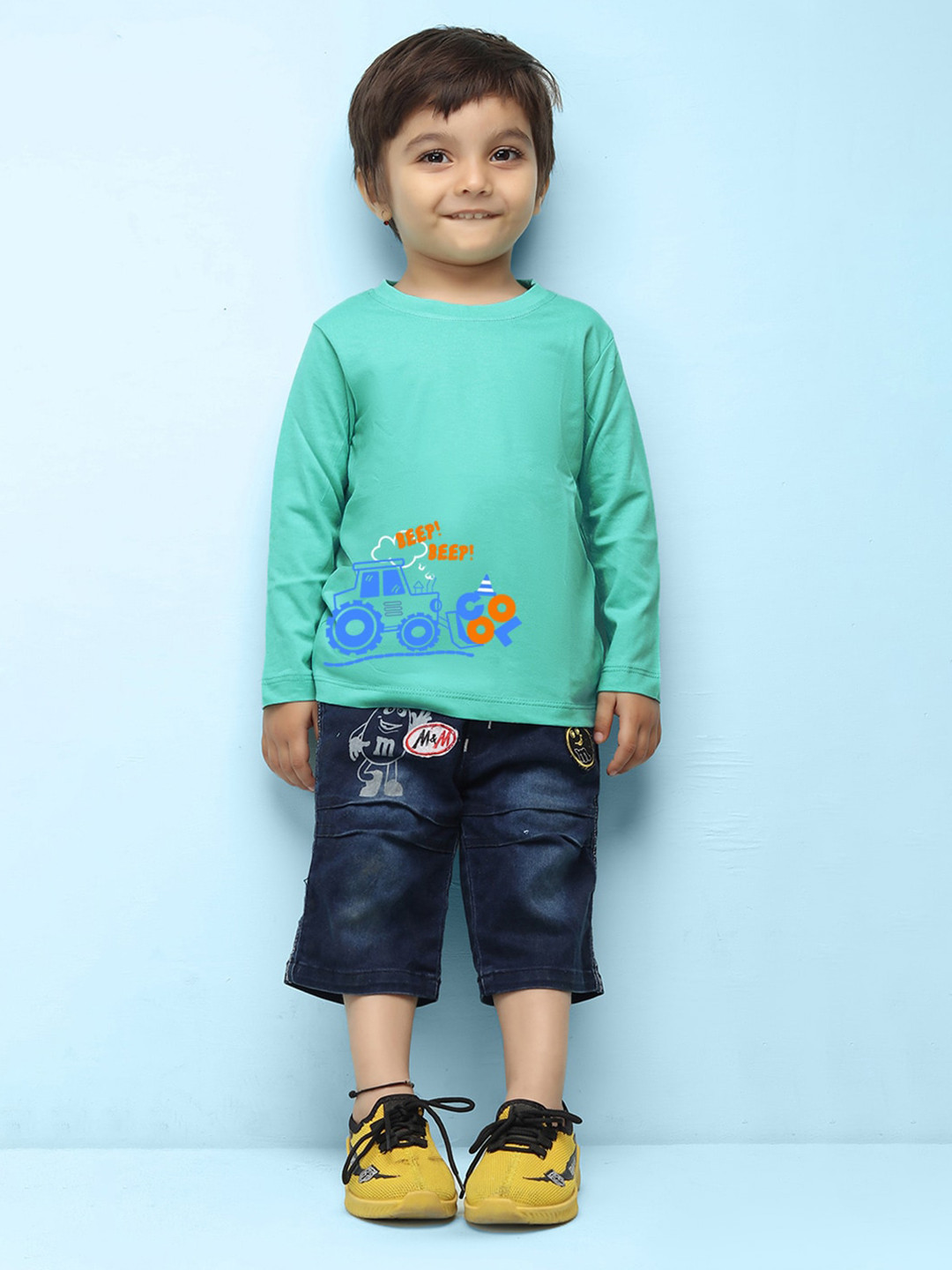 

NUSYL Kids Graphic Printed Pure Cotton T-shirt, Green