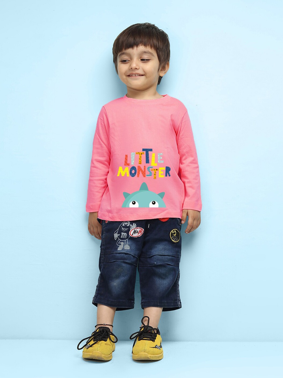 

NUSYL Kids Typography Printed Pure Cotton T-shirt, Pink
