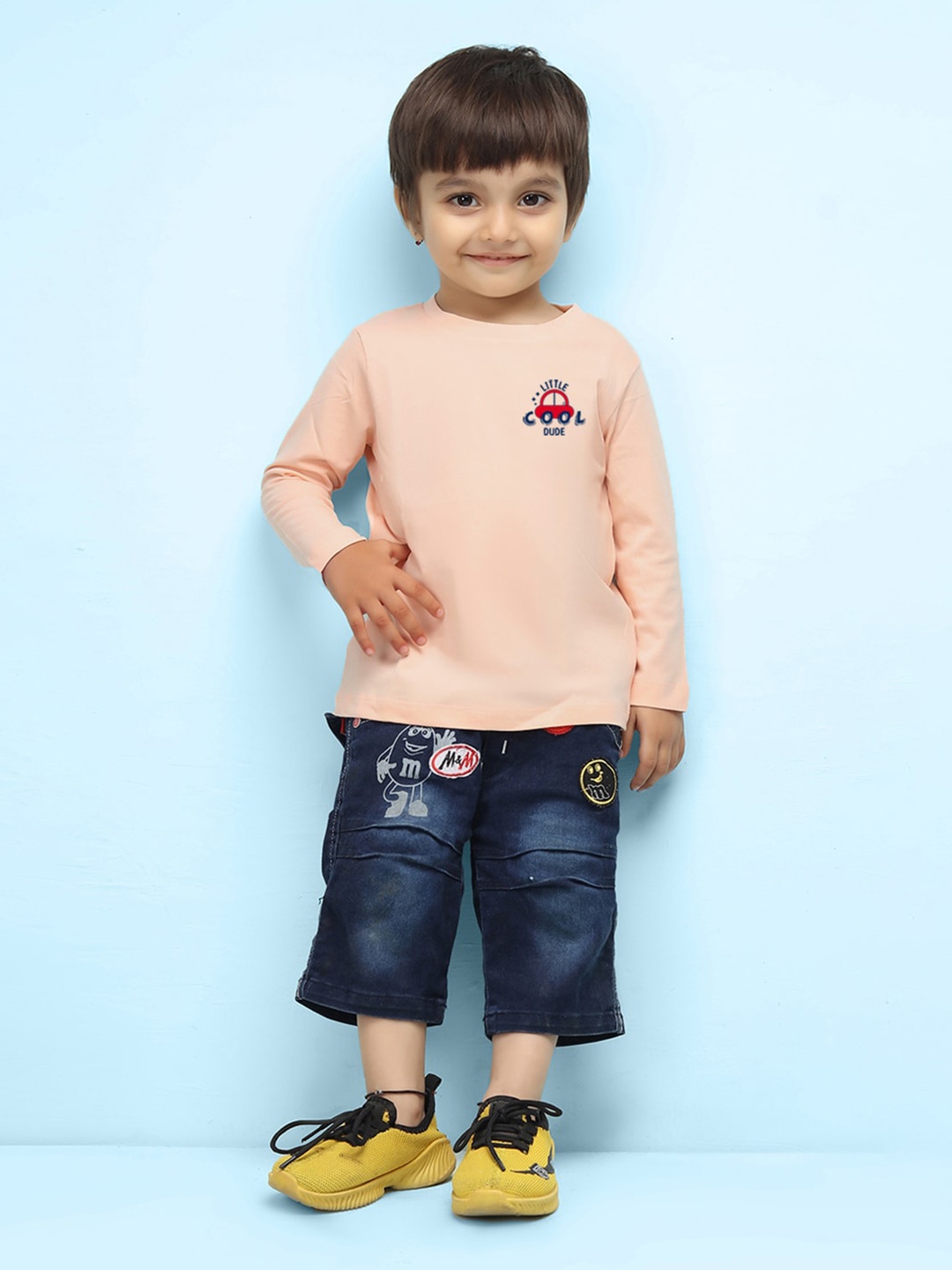 

NUSYL infants Kids Long Sleeves Pure Cotton T-shirt, Peach