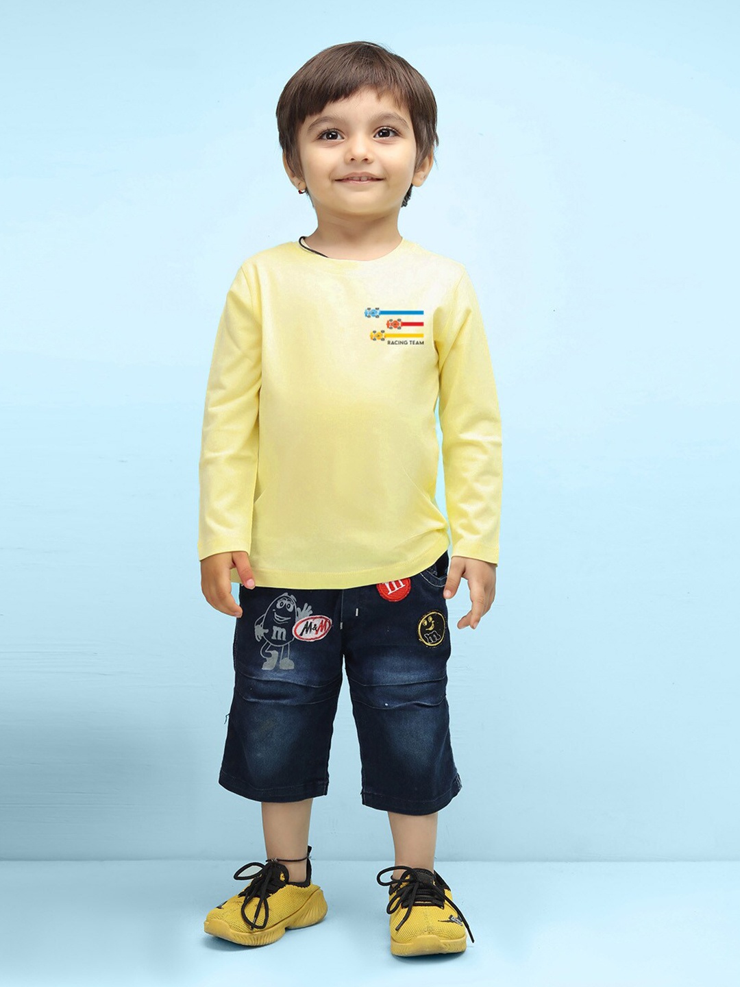 

NUSYL Kids Long Sleeve Pure Cotton T-shirt, Yellow