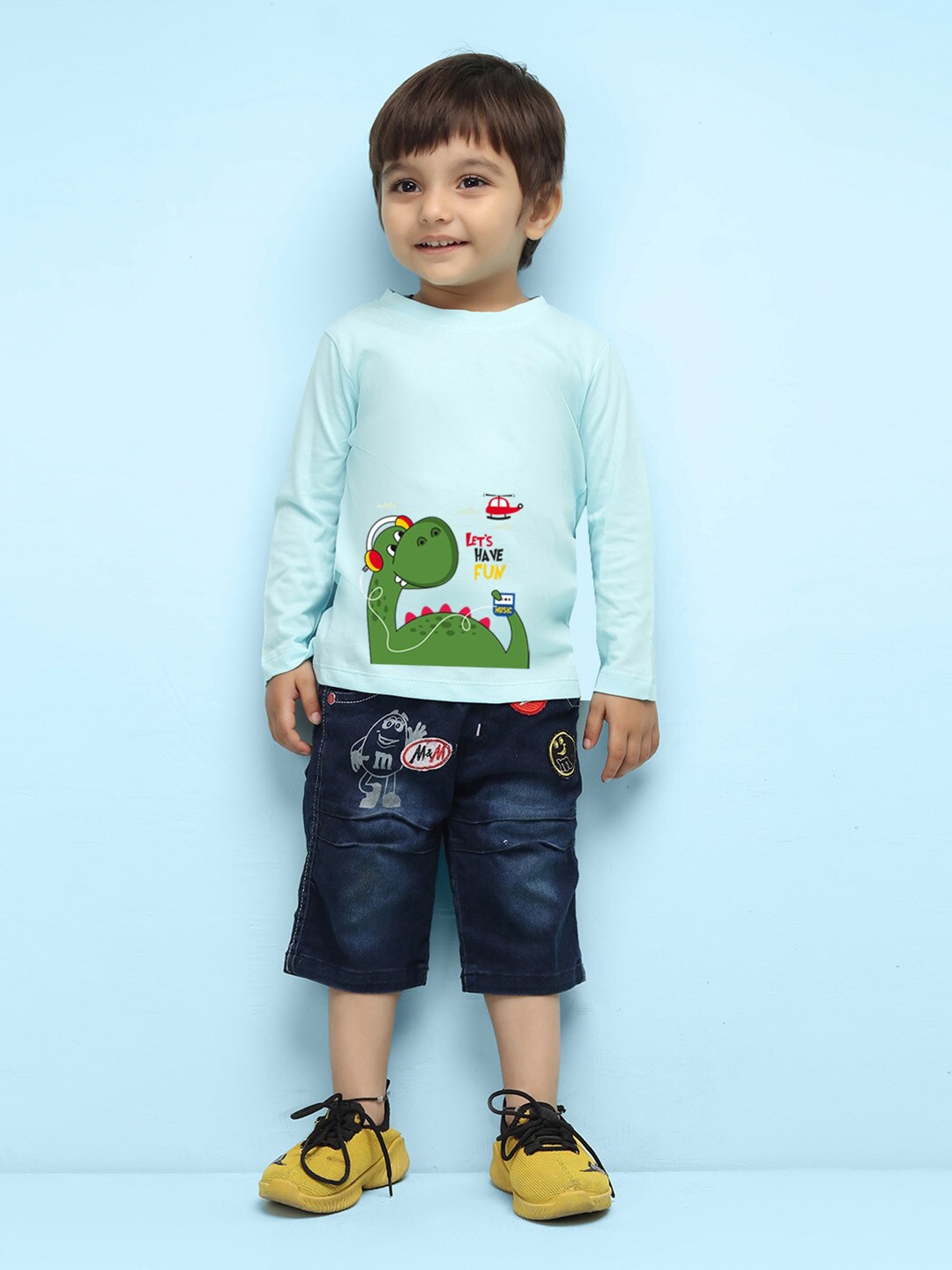 

NUSYL Infants Graphic Printed Pure Cotton T-shirt, Blue