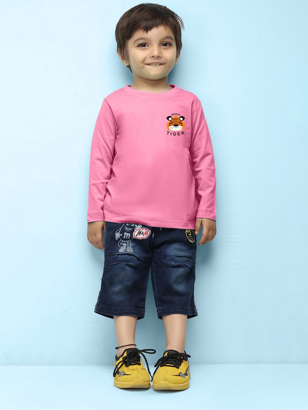 

NUSYL Kids Graphic Printed Pure Cotton T-shirt, Pink