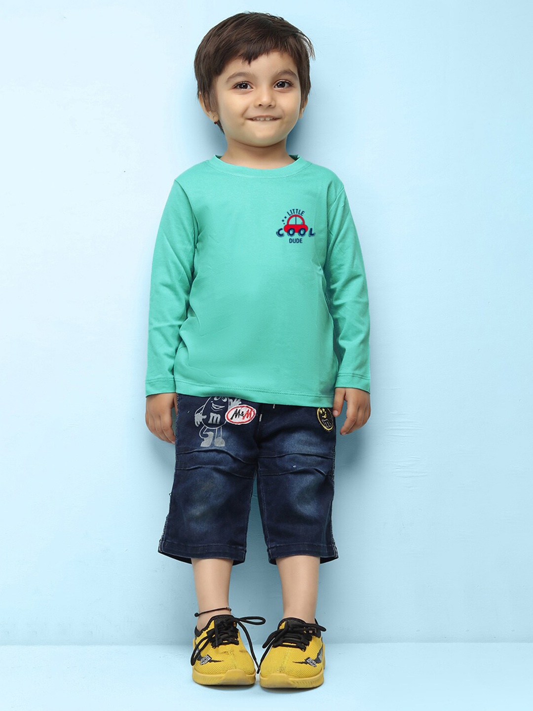 

NUSYL infants Kids Long Sleeves Pure Cotton T-shirt, Turquoise blue