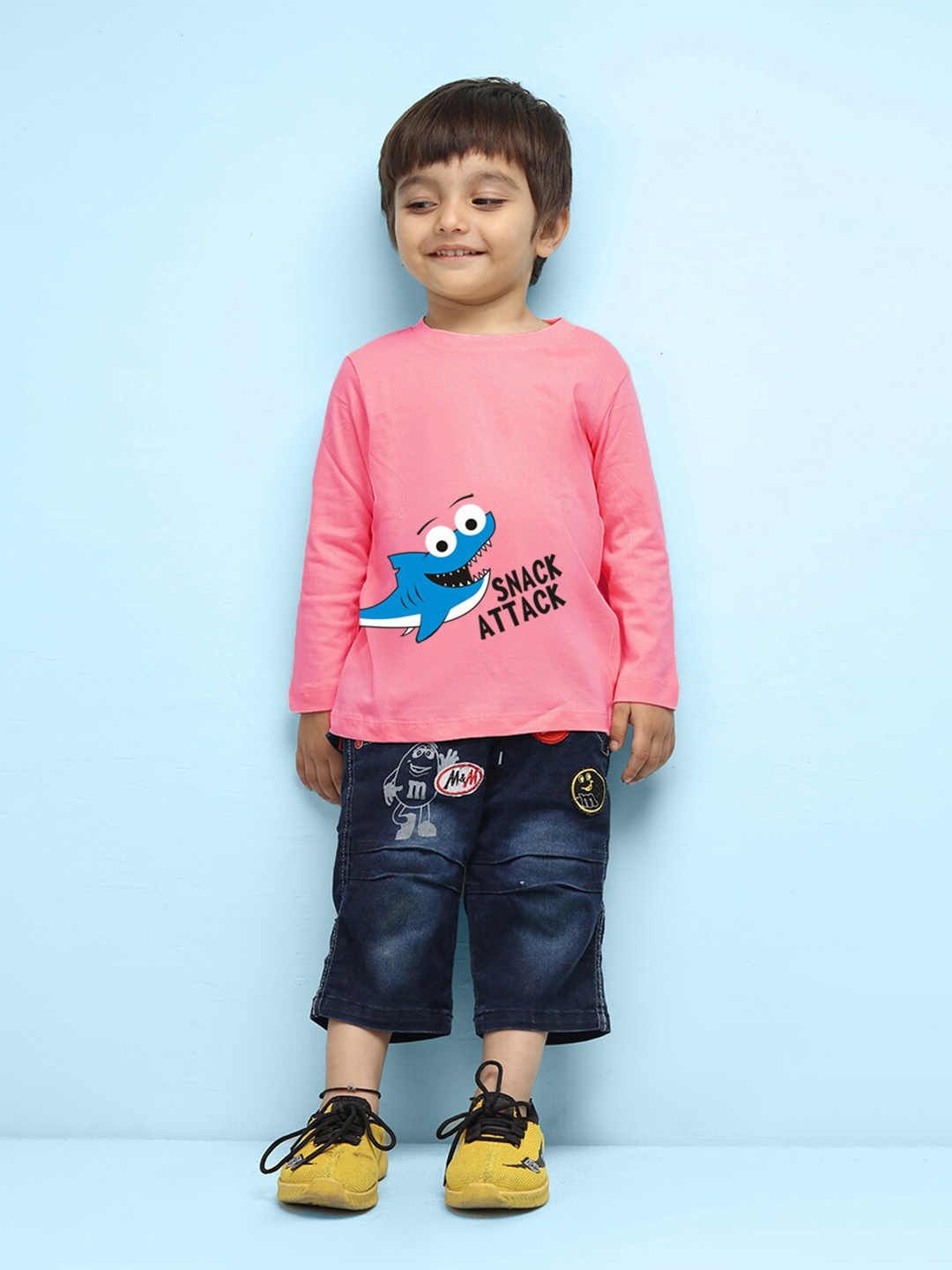 

NUSYL infants Kids Graphic Printed Pure Cotton T-shirt, Pink