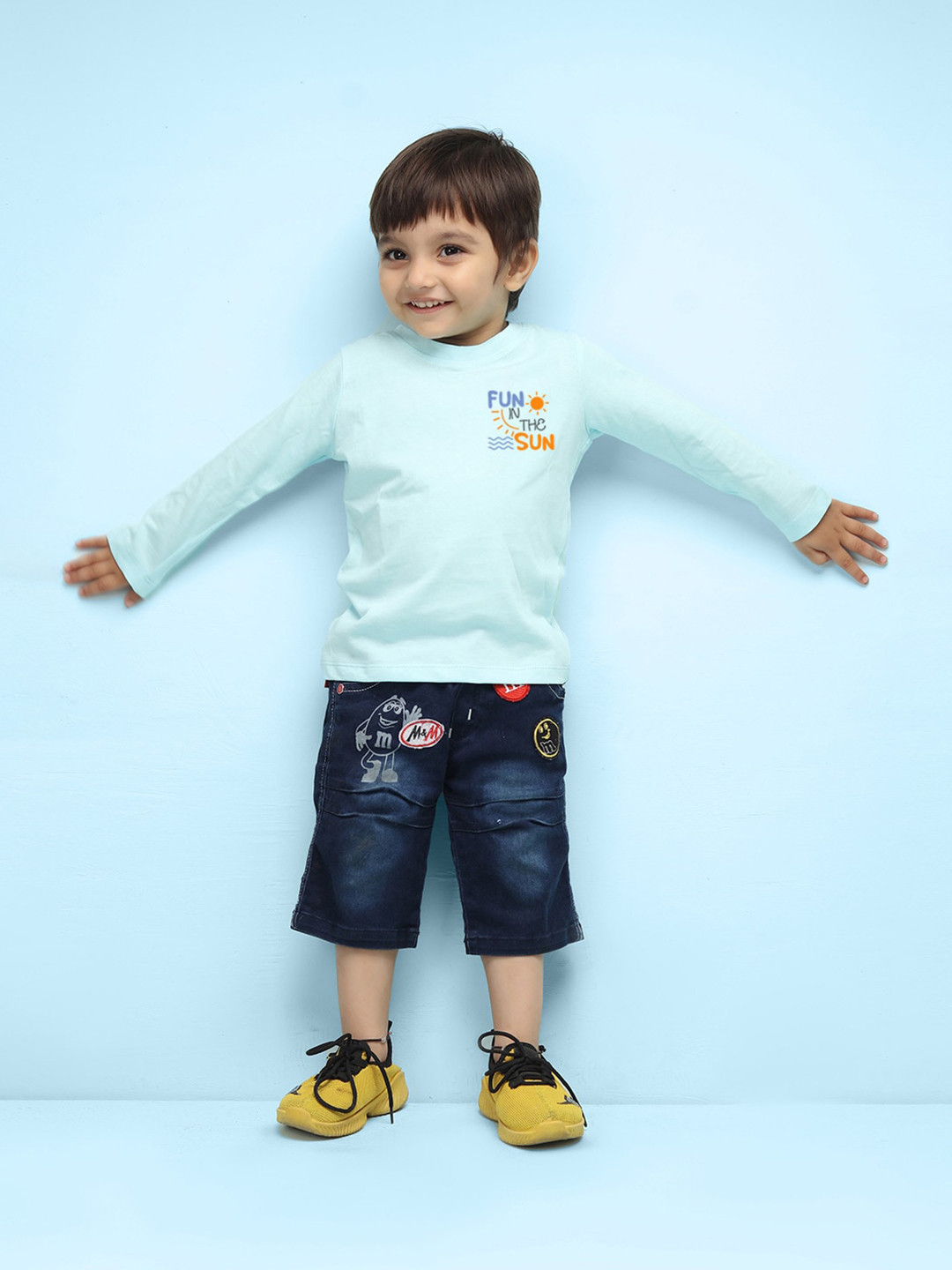 

NUSYL Kids Typography Printed Pure Cotton T-shirt, Blue