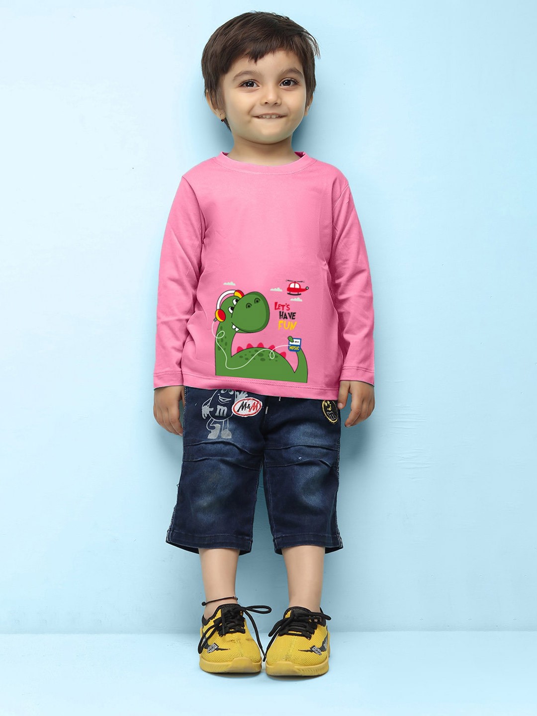 

NUSYL Kids Graphic printed Long Sleeve Pure Cotton T-shirt, Pink
