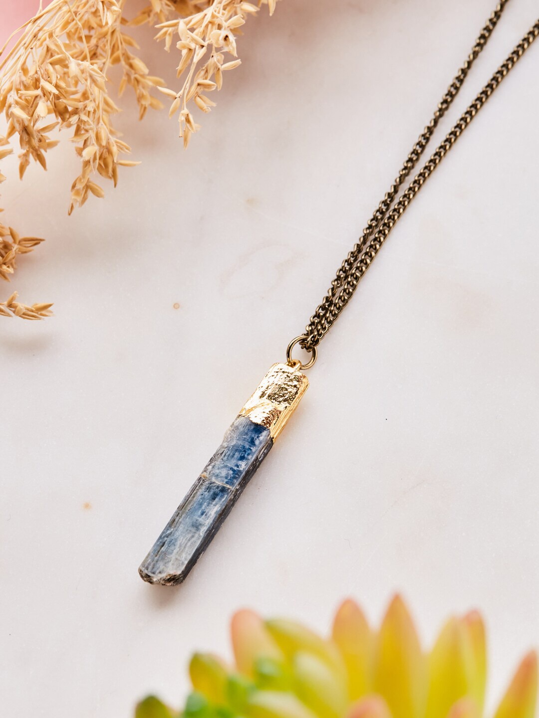 

Fabindia Silver-Plated Stone Studded Long Necklace, Blue