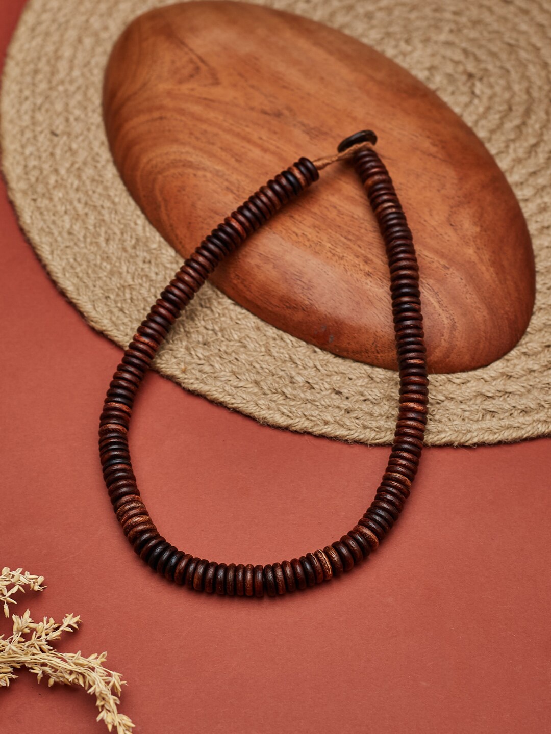 

Fabindia Minimal Design Wood Necklace, Brown