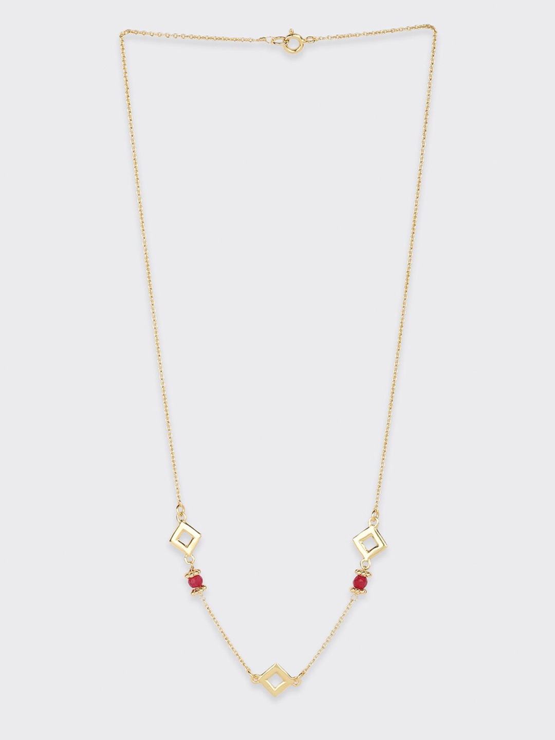 

Fabindia Silver Gold-Plated Necklace, Red