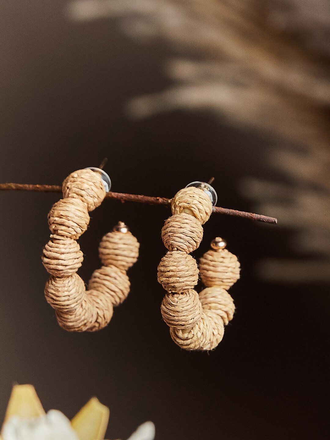 

Fabindia Circular Half Hoop Earrings, Beige