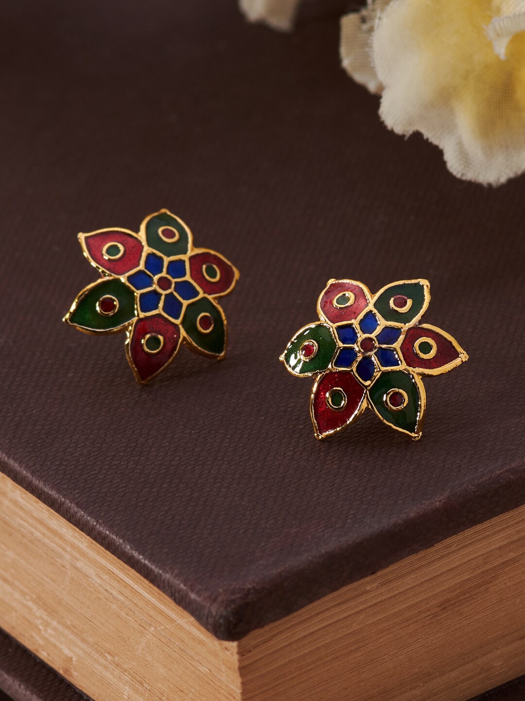 

Fabindia Turquoise Contemporary Studs Earrings, Turquoise blue