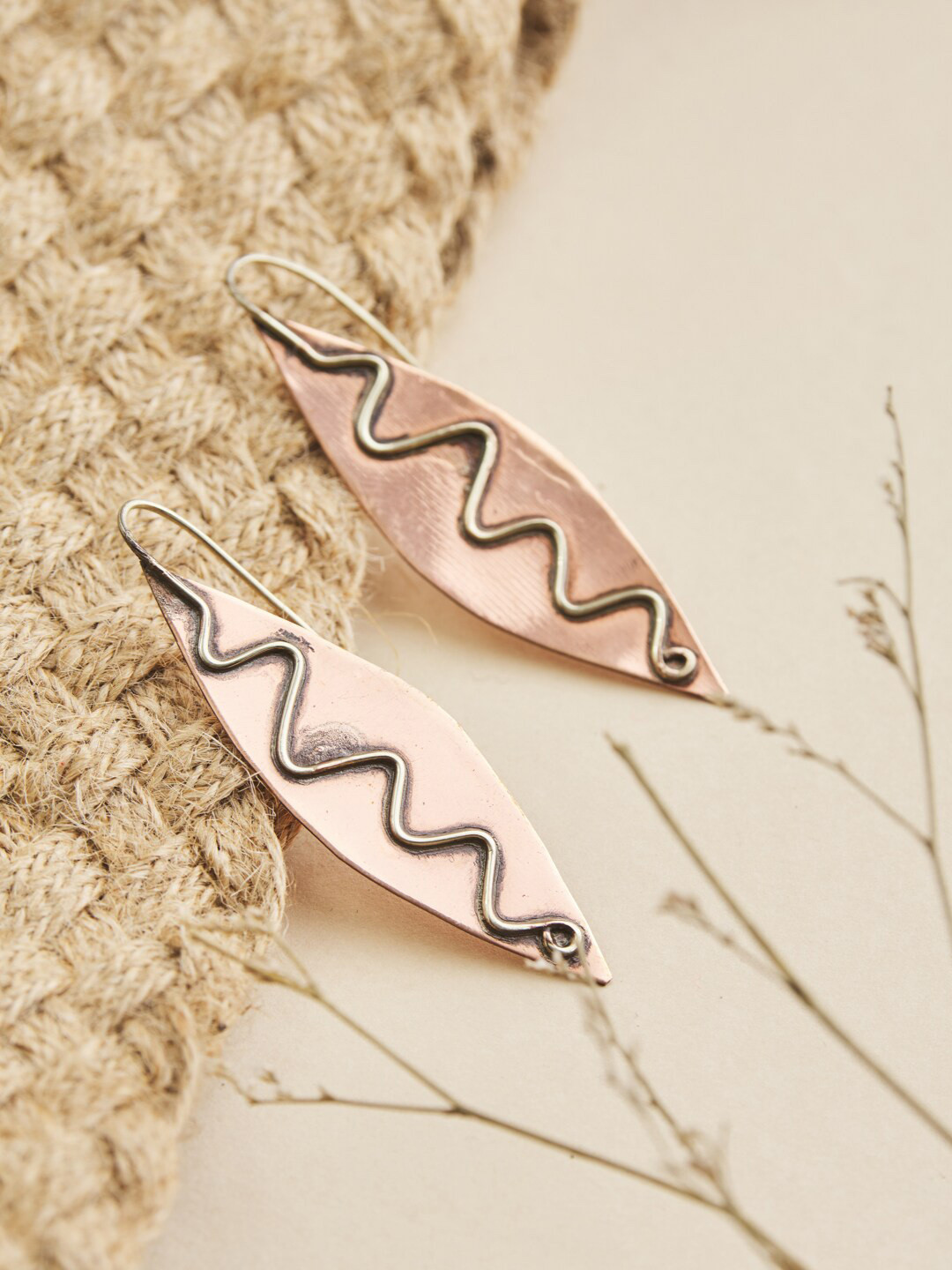

Fabindia Contemporary Drop Earrings, Copper
