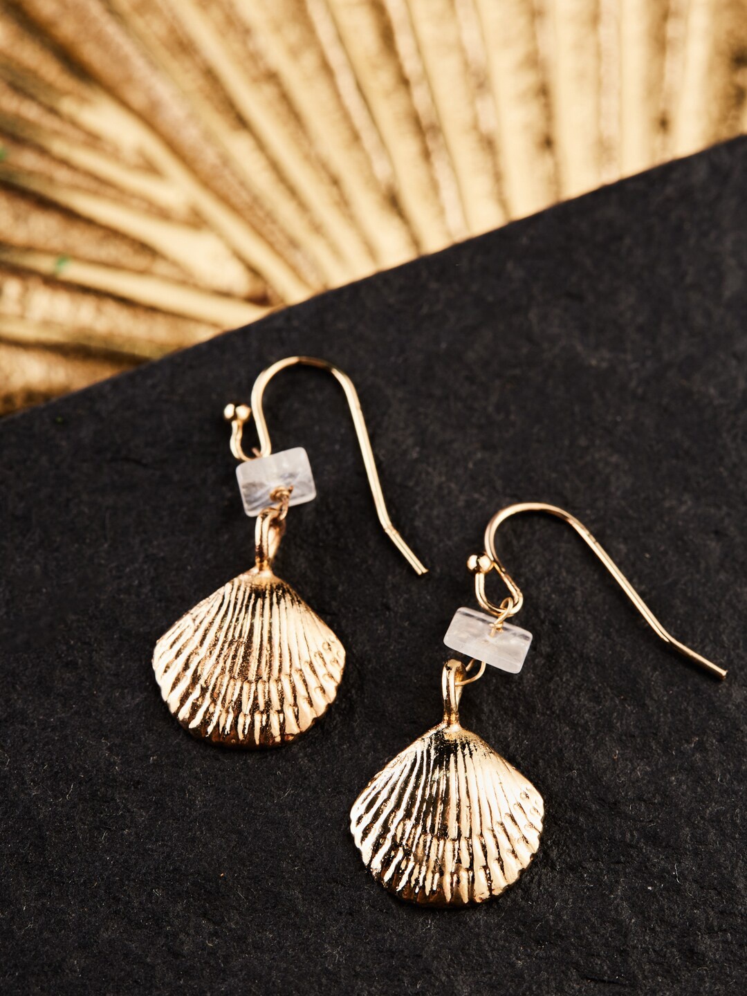 

Fabindia Gold-Plated Contemporary Drop Earrings, White