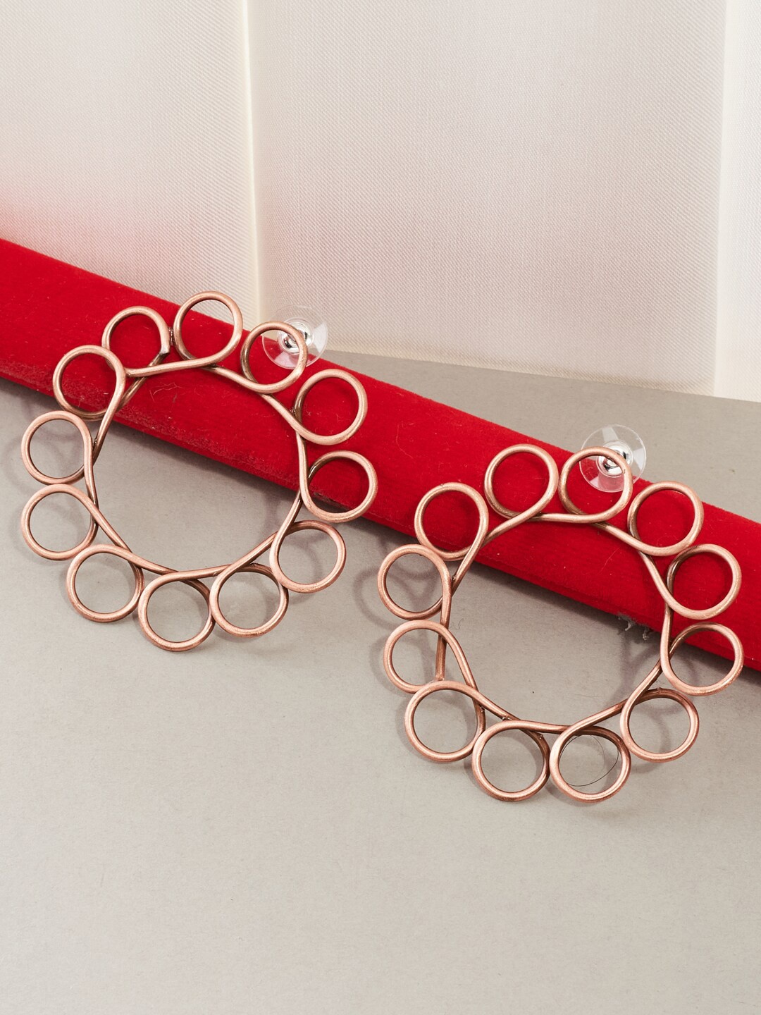 

Fabindia Copper-Plated Circular Drop Earrings