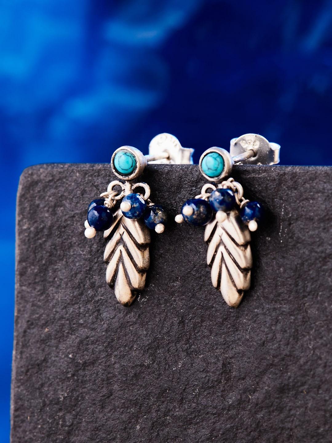 

Fabindia Contemporary Artificial Stones Studs Earrings, Silver