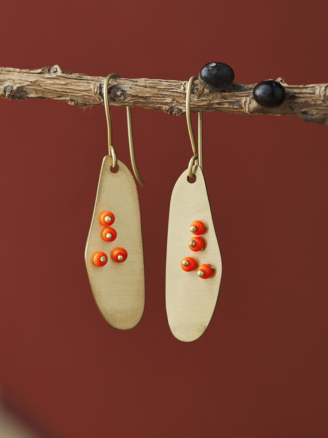 

Fabindia Gold-Plated Contemporary Drop Earrings