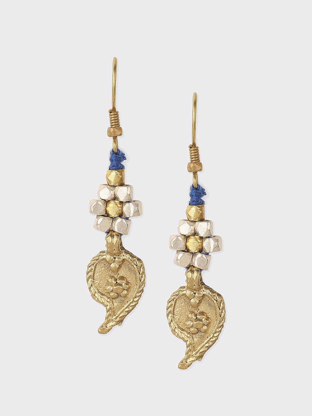 

Fabindia Silver-Plated Contemporary Drop Earrings, Blue
