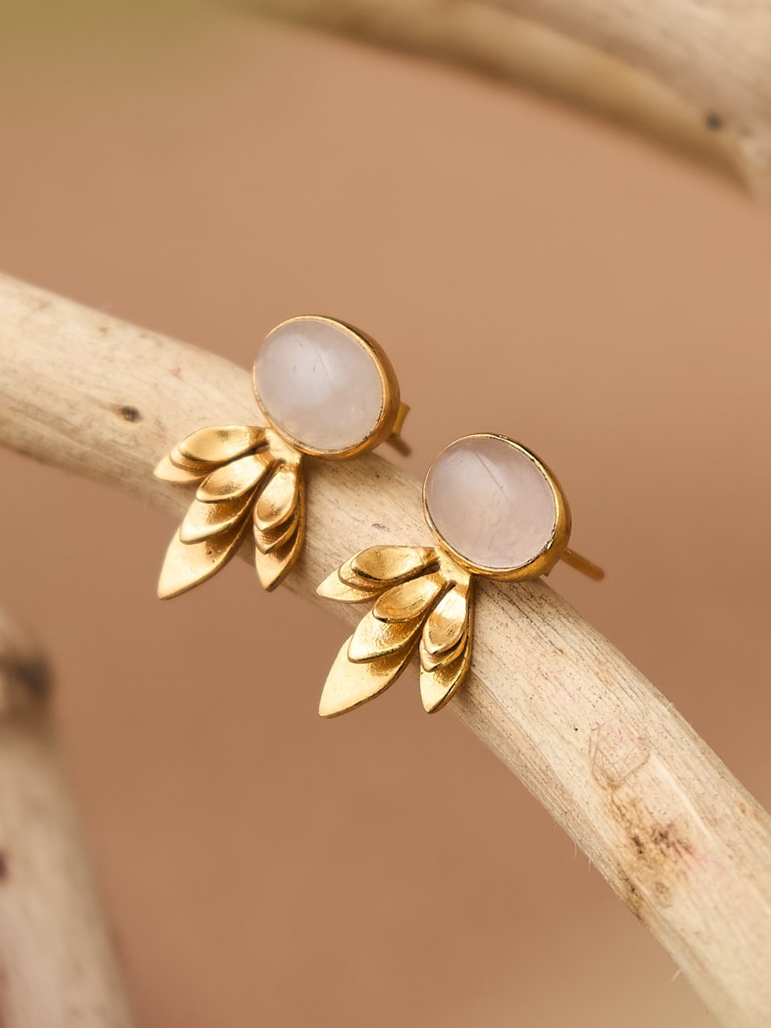 

Fabindia Gold Plated Contemporary Stone Studded Drop Earrings
