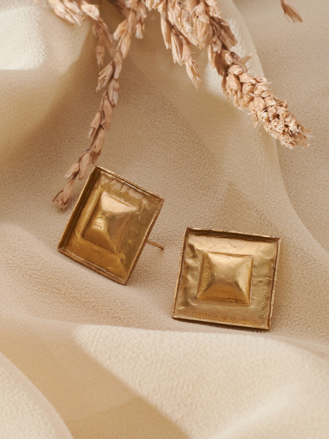 

Fabindia Gold-Plated Square Studs Earrings