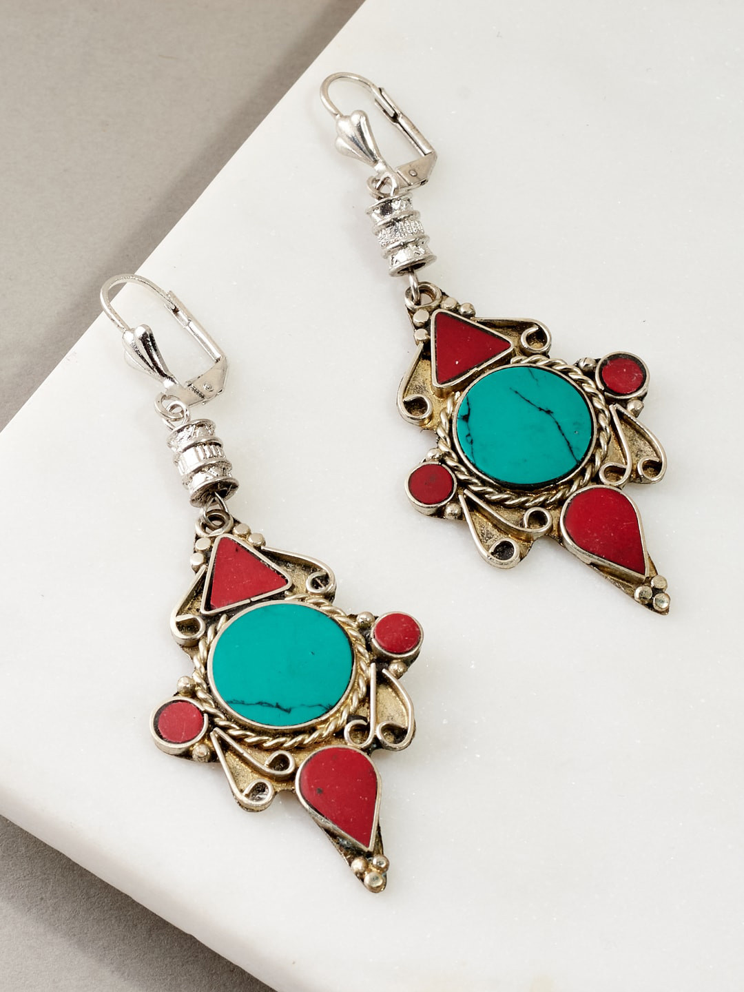 

Fabindia Dangler Drop Earrings, Red