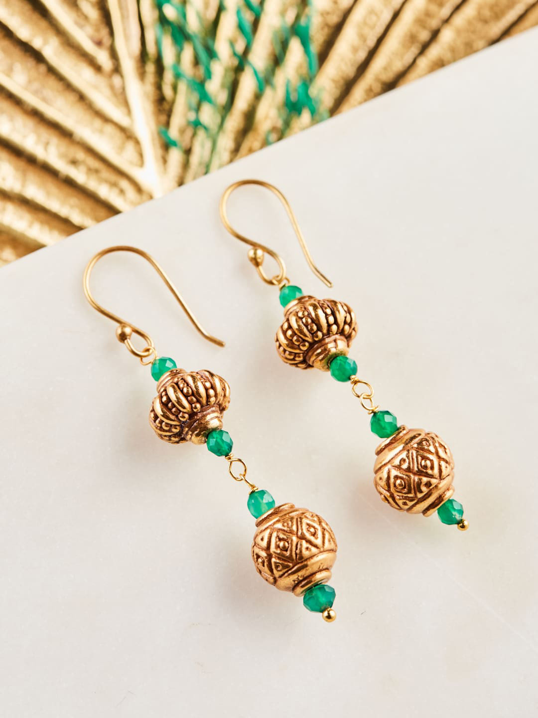 

Fabindia Gold-Plated Contemporary Drop Earrings